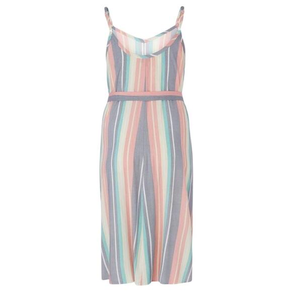 Torrid Midi Pastel Challis Striped Trapeze and Swing Dress Plus Size 2 2X 18/20 - Picture 2 of 8